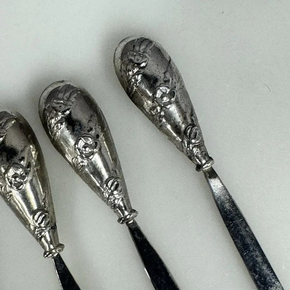 Vintage Sterling Silver Cocktail Olive Appetizer Picks Set Of 11 ￼